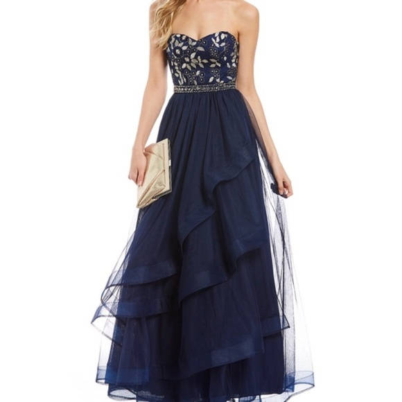 sequin hearts prom dress